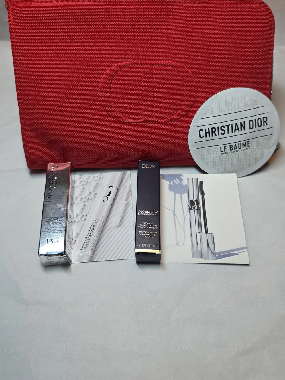 Dior Red Canvas Toiletry Bag